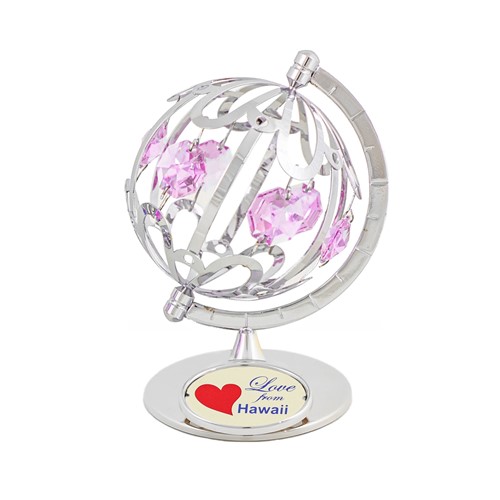 Chrome Spinning Globe Desktop Figurine w/ Logo "Florida"