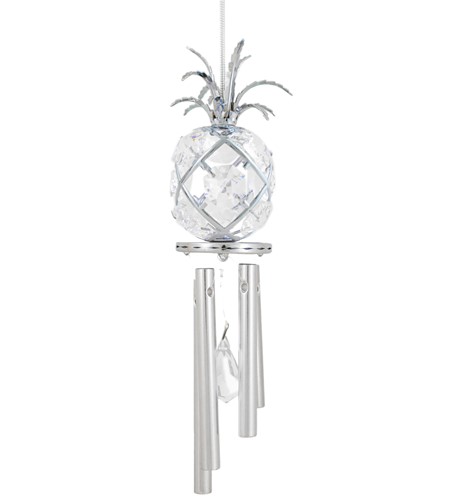 Chrome Plated Pineapple Wind Chime W/ Swarovski Element Crystal (Mixed/Chrome)