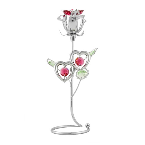 Chrome Plated Rose Bud S-shaped Stand w/ Swarovski | Mascot USA
