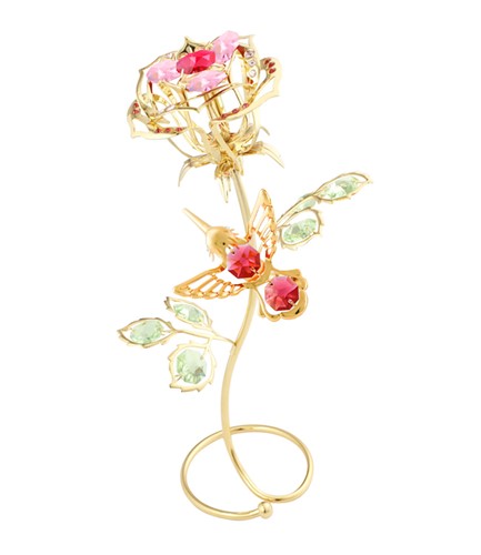 Large Pink Mix Rose w/ Hummingbird Magnet