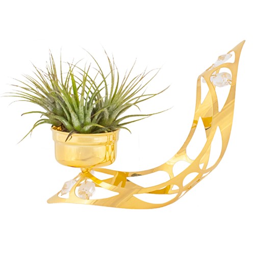 24k Gold-Plated Single Wing Tealight Candle Holder