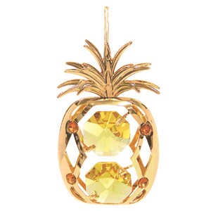 24k Gold Plated Pineapple Sun Catcher w/ Swarovski Element Crystal