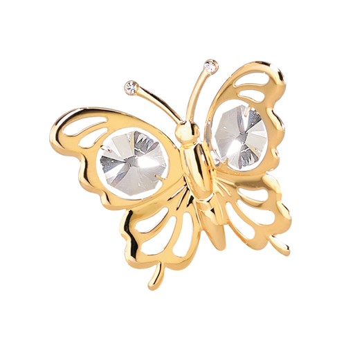 24k Gold Plated Mini Butterfly Sun Catcher w/Clear Swarovski Element Crystal