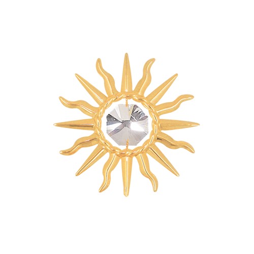 24k Gold Plated Mini Sunburst Magnet w/Clear Swarovski Element Crystal