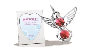 CHROME PLATED HUMMINGBIRD PICTURE FRAME W/SWAROVSKI ELEMENT