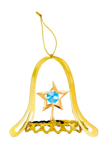 24K Gold Plated Cross In Tree Ornament W/Swarovski | Mascot USA
