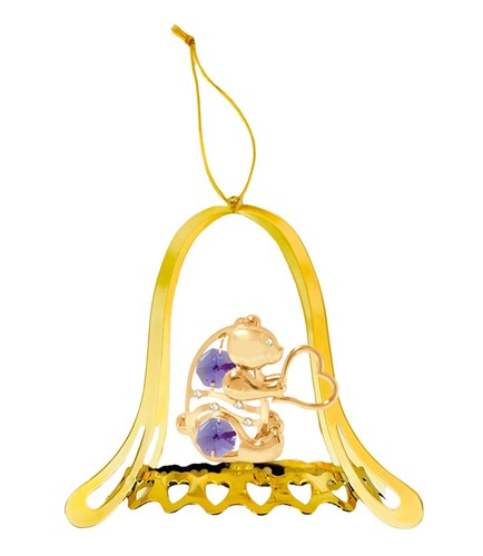 24K Gold Plated Cross In Tree Ornament W/Swarovski | Mascot USA