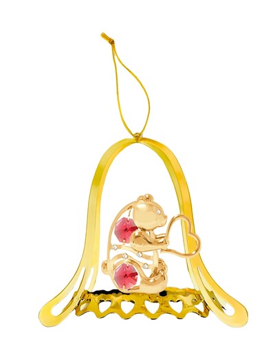 24K Gold Plated Cross In Tree Ornament W/Swarovski | Mascot USA