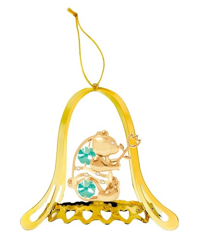 24K Gold Plated Cross In Tree Ornament W/Swarovski | Mascot USA