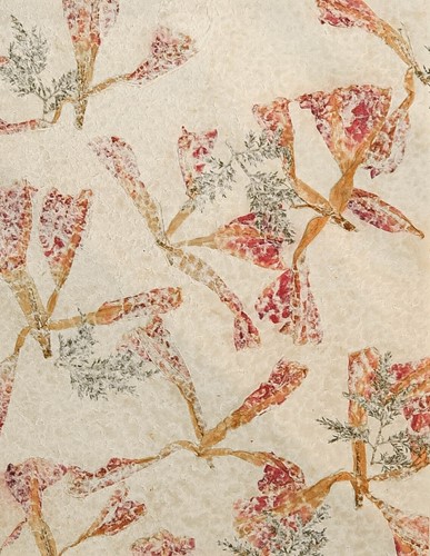 50" X 24" Handmade Thin XUAN(RICE) Flower Paper 70 GSM Maroon Color (1 Sheet)