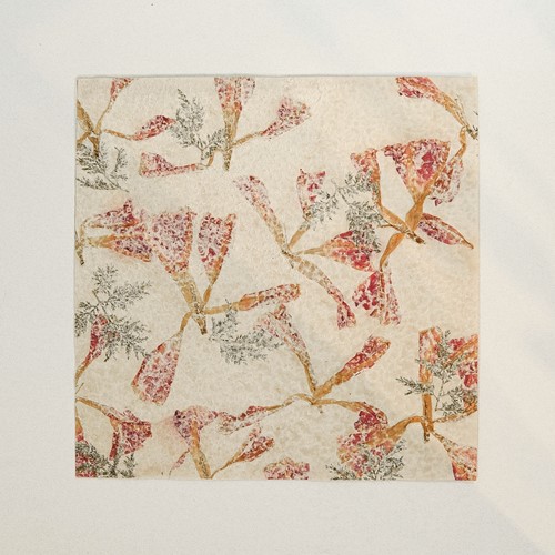 25" x 24" Handmade Thin XUAN(RICE) Flower Paper 70 GSM Maroon Color (1 Sheet)