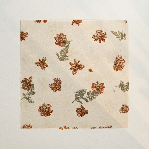 25" x 24" Handmade Thin XUAN( Rice) Flower Paper 70 GSM ORANGE Color (1 Sheet)