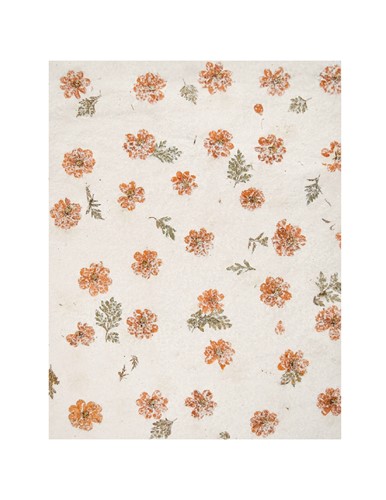 17" X 24" Handmade Thin XUAN( RICE) Flower Paper 70 GSM  ORANGE Color (1 Sheet)