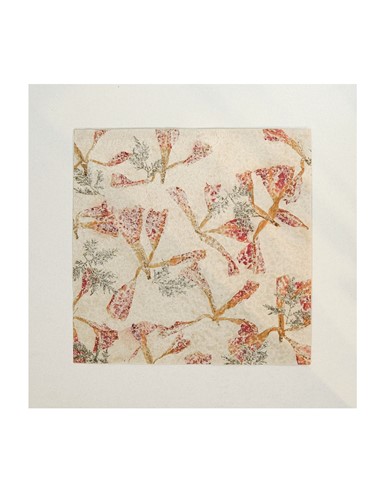 12" X 12" Handmade Thin XUAN( RICE) Flower Paper 70 GSM MAROON Color (1 Sheet)