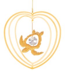 MASCOTUSA GOLD PLATED FISH LARGE SPIRAL MADE WITH CRYSTALS FROM SWAROVSKI