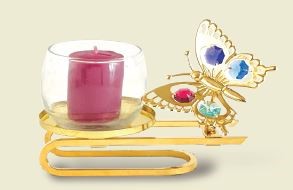 24K Gold Plated Hummingbird In Flower Ring Ornament W/Swarovski | Mascot USA