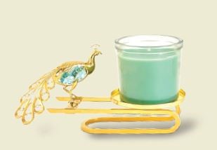 24K Gold Plated Hummingbird In Flower Ring Ornament W/Swarovski | Mascot USA