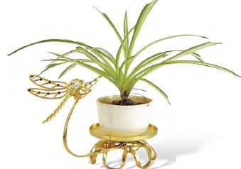 24K Gold Plated Hummingbird In Flower Ring Ornament W/Swarovski | Mascot USA